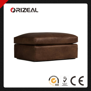 Orizeal Brazilian Top Grain Genuine Leather Camelback Ottoman (OZ-LS-2007)