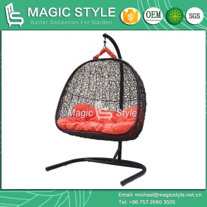 Rattan Swing Modern Wicker Swing Patio Hammock with Cushion (Magic Style)